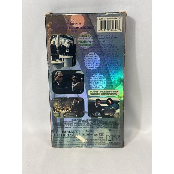 Men In Black VHS 1997 Will Smith, Tommy Lee Jones Sci Fi Film Holographic Cover - Picture 3 of 10